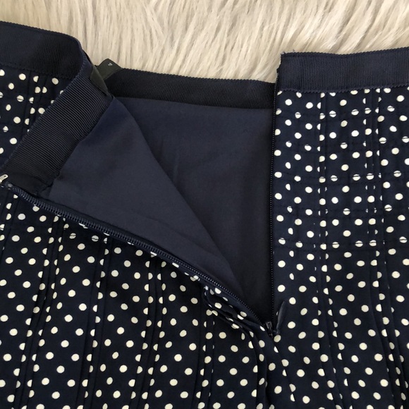 J.Crew Navy Blue Polka Pleated Skirt - Picture 5 of 6